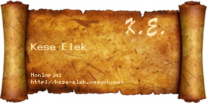 Kese Elek névjegykártya