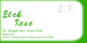 elek kese business card